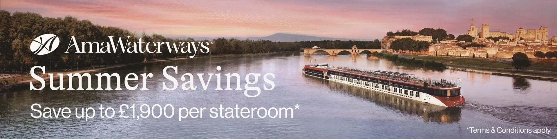 AmaWaterways Summer Savings Save up to £1900 per stateroom